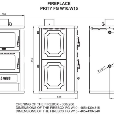 Soba PRITY FG W15 cu schimbator si cuptor