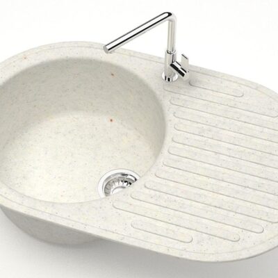 Chiuveta bucatarie Marrbaxx ovala 1 cuva alb F011Q7