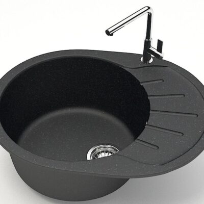 Chiuveta bucatarie Marrbaxx ovala 1 cuva negru F010Q4