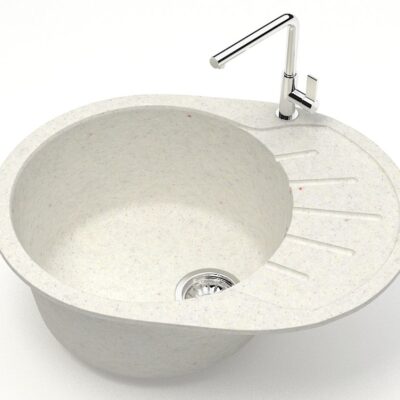 Chiuveta bucatarie Marrbaxx ovala 1 cuva alb F010Q7