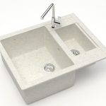 Chiuveta bucatarie Marrbaxx dreptunghiulara 2 cuve alb F019Q7