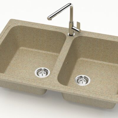 Chiuveta bucatarie Marrbaxx dreptunghiulara 2 cuve nisip F020Q5
