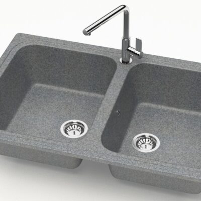 Chiuveta bucatarie Marrbaxx dreptunghiulara 2 cuve gri F020Q8