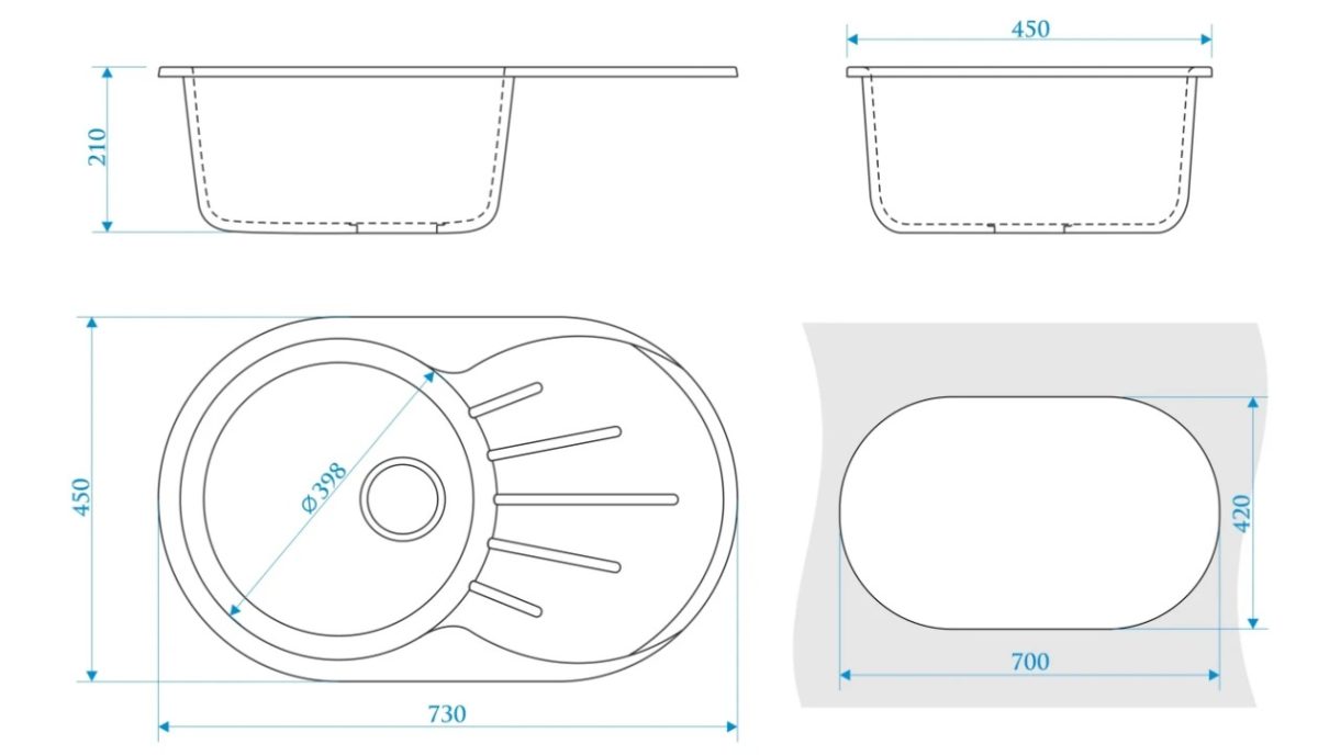 Chiuveta bucatarie Marrbaxx (1 cuva gri) F110Q8 - imagine 2