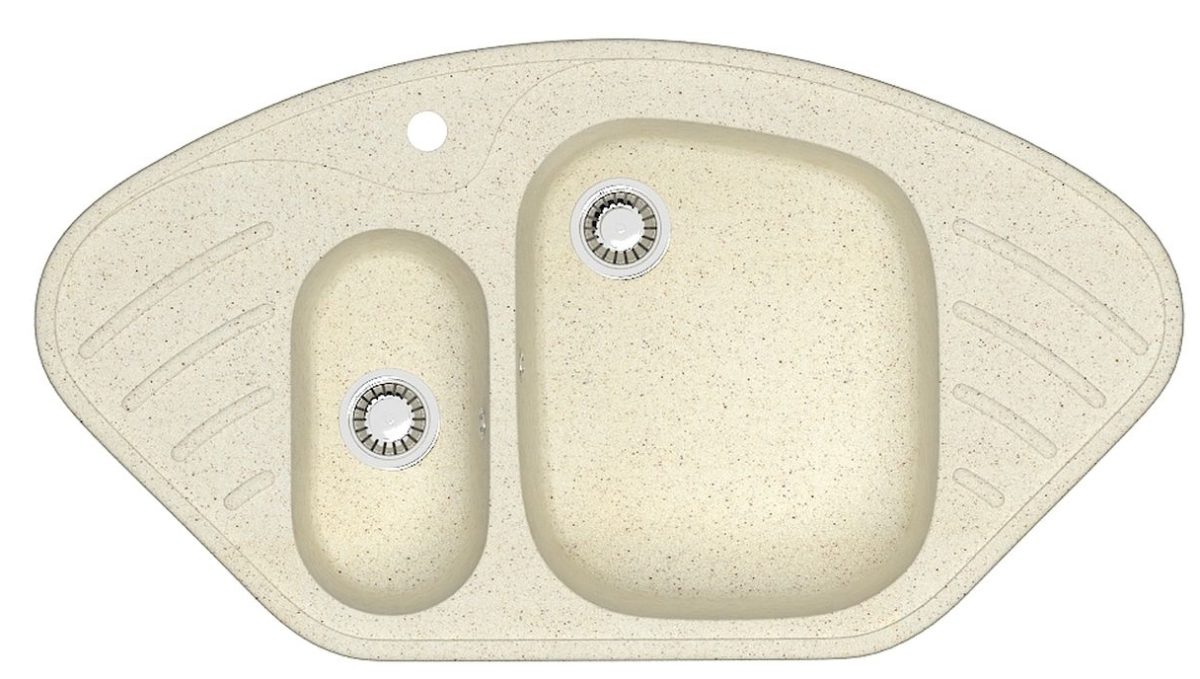 Chiuveta bucatarie Marrbaxx ovala 2 cuve bej F023Q2 - imagine 4