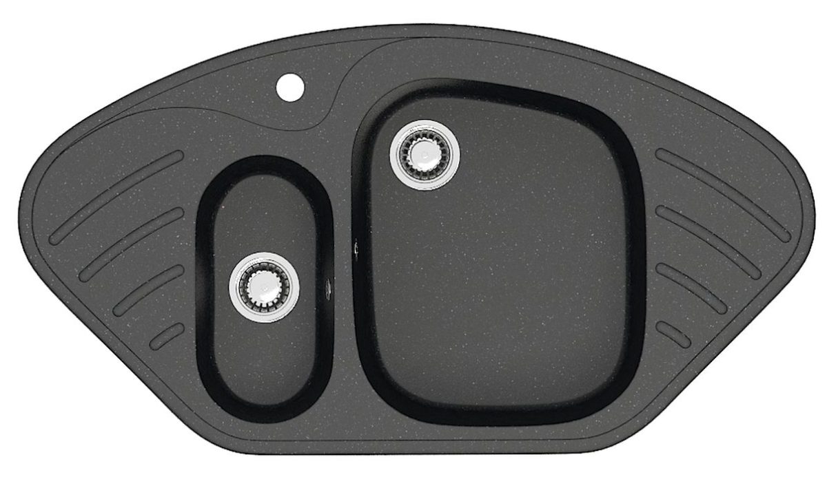 Chiuveta bucatarie Marrbaxx ovala 2 cuve negru F023Q4 - imagine 3