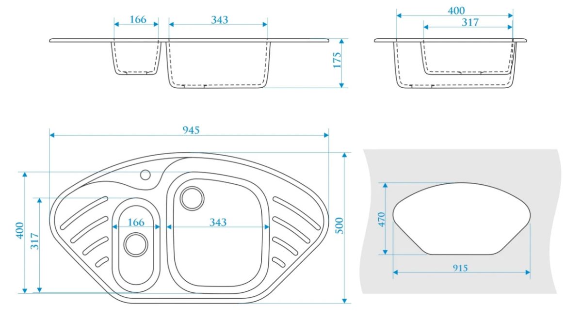 Chiuveta bucatarie Marrbaxx ovala 2 cuve nisip F023Q5 - imagine 2