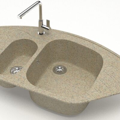 Chiuveta bucatarie Marrbaxx ovala 2 cuve nisip F023Q5