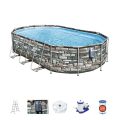 Piscina carcas metal Power Steel Oval (56719BW), 20241L - imagine 3