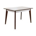 Masa MG-A05~White glass Brown Legs