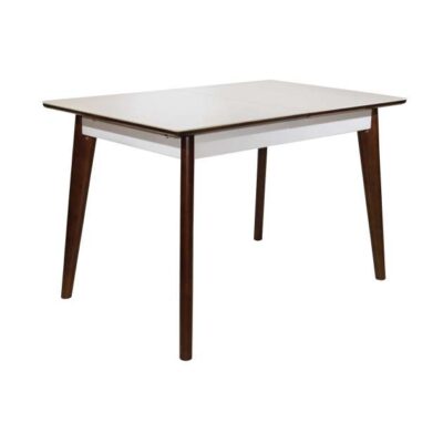 Masa MG-A05~White glass Brown Legs