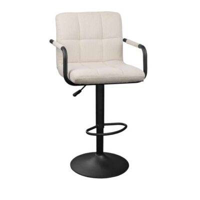 Scaun de Bar SB-042~Velvet Beige Nr.04+Black leg