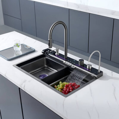 Chiuvetă multifuncțională ZH7546-SET-04  Nano-Black (750x460mm)