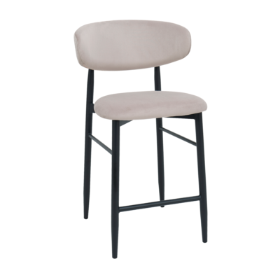 Scaun Bar Meridian Catifea Beige (HLR7) + Black Legs