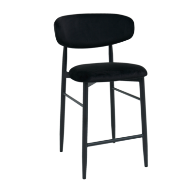 Scaun Bar Meridian Catifea Black (HLR66) + Black Legs