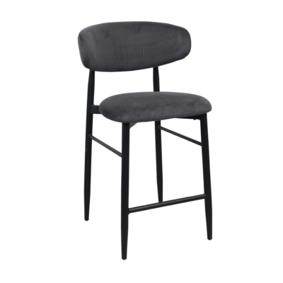 Scaun Bar Meridian Catifea Grey (HLR21) + Black Legs